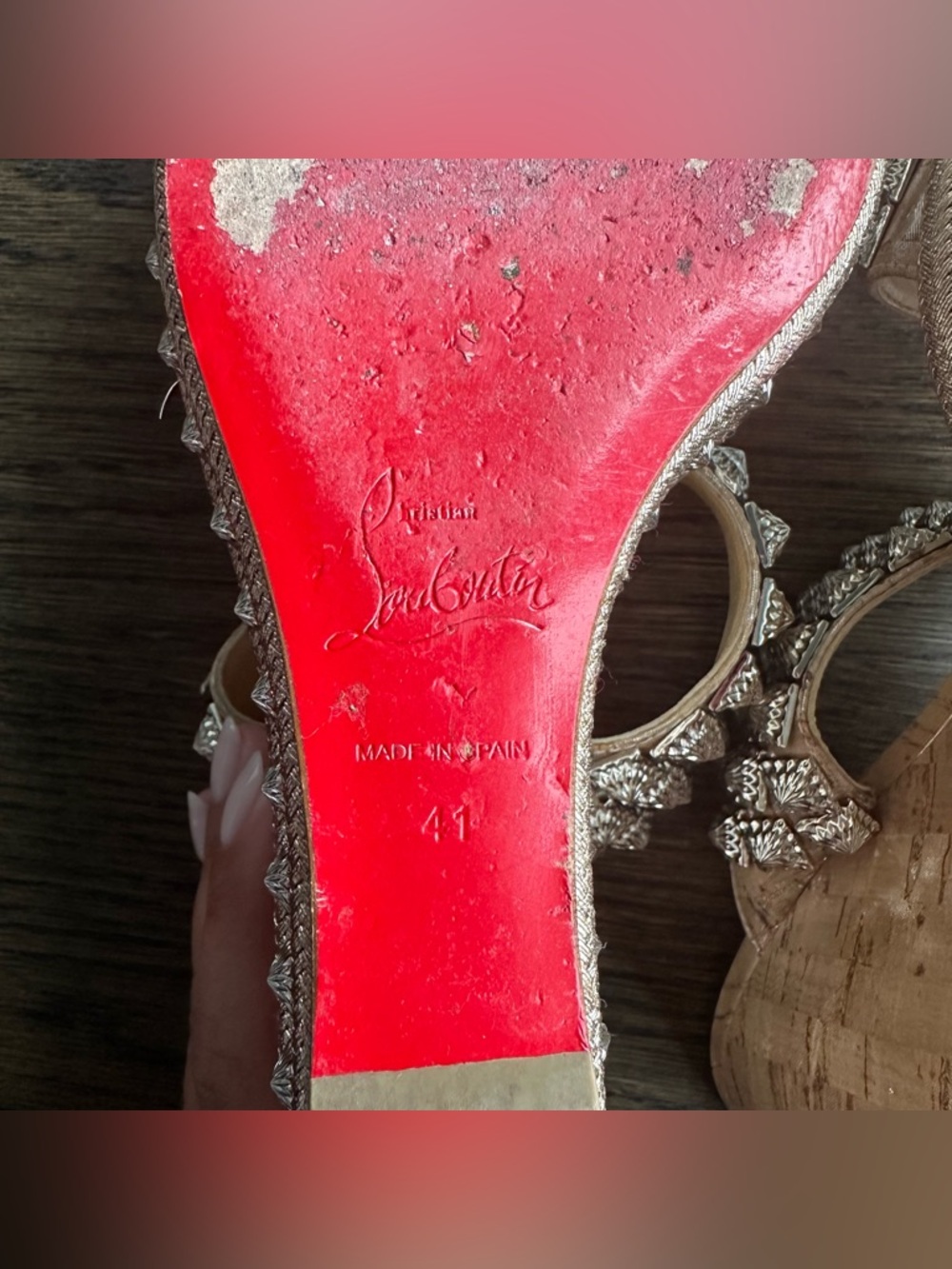 Christian Louboutin Ecu 120 Spike Sandal Wedges - Size 41 - Picture 9 of 10